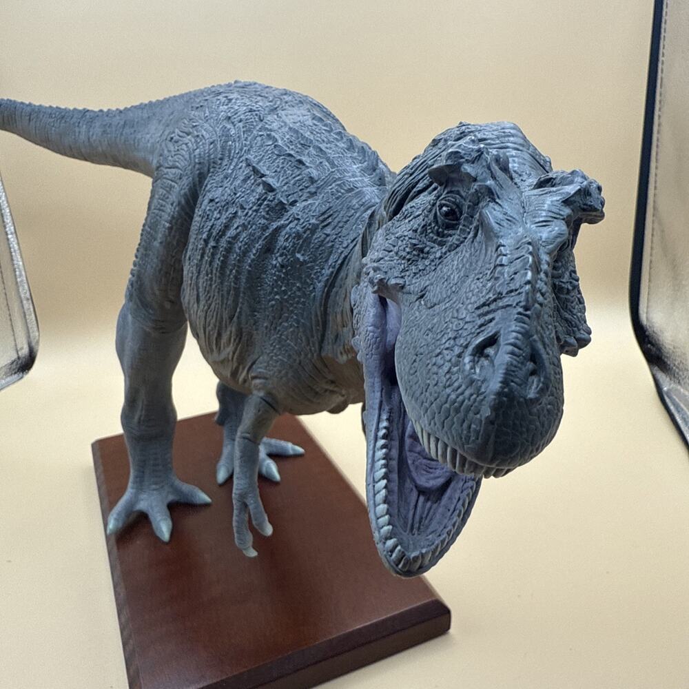 Kaiyodo Dinoland T-Rex Tyrannosaurus Dinosaur Wooden Display Base Rare